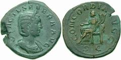 RÖMISCHE MÜNZEN (ROMAN COINS) -Kaiserliche Prägungen -Kaiserliche Prägungen 956. Philippus I. Arabs für Otacilia Severa.. Sesterz 245/247. Büste mit Diadem / Concordia mit Patera und Doppelfüllhorn au