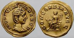 RÖMISCHE MÜNZEN (ROMAN COINS) -Kaiserliche Prägungen -Kaiserliche Prägungen 957. Philippus I. Arabs für Otacilia Severa.. Aureus 246/248. Büste / Concordia mit Patera und Doppelfüllhorn auf Thron. RIC