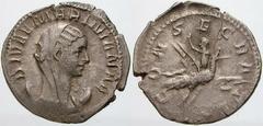RÖMISCHE MÜNZEN (ROMAN COINS) -Kaiserliche Prägungen -Kaiserliche Prägungen 986. Valerianus I. für Diva Mariniana.. Antoninian 254. Verschleierte Büste über Mondsichel / Kaiserin auf fliegendem Pfau. 