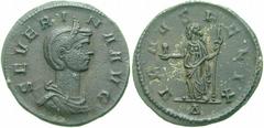 RÖMISCHE MÜNZEN (ROMAN COINS) -Kaiserliche Prägungen -Kaiserliche Prägungen 1019. Aurelianus für Severina.. Denar. Büste / Venus mit Cupido-Statuette und Zepter. RIC 6; C. 14. 2.06 g. Sehr schön Schät