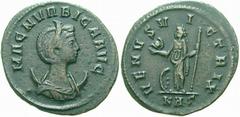 RÖMISCHE MÜNZEN (ROMAN COINS) -Kaiserliche Prägungen -Kaiserliche Prägungen 1047. Carinus für Magnia Urbica.. Antoninian. Büste über Mondsichel / Venus mit Helm, Schild und Speer. RIC 343; C. 17. 3.40