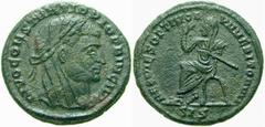 RÖMISCHE MÜNZEN (ROMAN COINS) -Kaiserliche Prägungen -Kaiserliche Prägungen 1097. Constantinus I. für Divus Constantius I. Chlorus.. Halbcentennionalis 317/318, Siscia. Verschleierter Kopf / Constanti