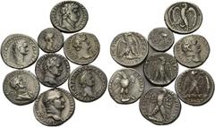 Römische Provinzialprägungen Seleukis und Pieria Antiochia am Orontes. Claudius für Nero Didrachme. 50/54. Otho. Tetradrachme 69.Vespasianus. Tetradrachmen 69/70, 71/72. - und Titus. Tetradrachme 69/7