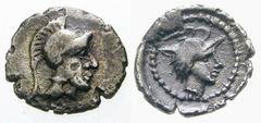 GRIECHISCHE MÜNZEN (GREEK COINS) -Lykien -Patara 277. Hemiobol 400/380 v. Chr. Kopf der Athena / Kopf des Hermes mit geflügeltem Petasos in rundem Incusum. 0.22 g. Unpubliziert Vorzüglich Das Stück st