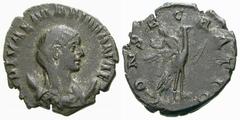 RÖMISCHE MÜNZEN (ROMAN COINS) -Kaiserliche Prägungen -Kaiserliche Prägungen 840. Valerianus I. für Diva Mariniana.. Antoninian 254. Verschleierte Büste über Mondsichel / Kaiserin auf fliegendem Pfau. 