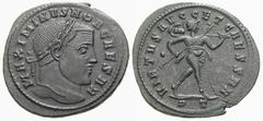 RÖMISCHE MÜNZEN (ROMAN COINS) -Kaiserliche Prägungen -Kaiserliche Prägungen 921. Maximianus II. Galerius für Maximinus II. Daia.. Follis 305/306, Ticinum. Kopf / Mars mit Speer und Trophäe. RIC 58b; C