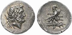 GRIECHISCHE MÜNZEN (GREEK COINS) -Lykien -Oinoanda 318. Stater 2. Jhdt. v. Chr. Kopf des Zeus, dahinter Zepter und Monogramm / Adler auf geflügeltem Blitzbündel. Auktion GM 117 (2002), 303; BMC 1 var.