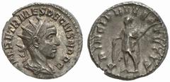 RÖMISCHE MÜNZEN (ROMAN COINS) -Kaiserliche Prägungen -Kaiserliche Prägungen 766. Traianus Decius für Herennius Etruscus.. Antoninian 250/251 (?). Büste / Herennius Etruscus mit Stab und Speer. RIC 147