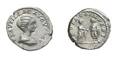 RÖMISCHE MÜNZEN (ROMAN COINS) ->Kaiserliche Prägungen ->Kaiserliche Prägungen 802. Caracalla für Plautilla.. Denar 202, auf die Hochzeit des Kaiserpaares. Büste / Dextrarum iunctio zwischen Caracalla 