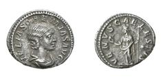 RÖMISCHE MÜNZEN (ROMAN COINS) ->Kaiserliche Prägungen ->Kaiserliche Prägungen 816. Elagabalus für Julia Soaemias.. Denar. Büste / Venus mit Apfel und Zepter. RIC 241; C. 8. 3.38 g. Sehr schön Schätzun