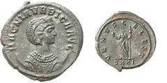 RÖMISCHE MÜNZEN (ROMAN COINS) ->Kaiserliche Prägungen ->Kaiserliche Prägungen 860. Carinus für Magnia Urbica.. Antoninian, Ticinum. Büste / Venus mit Apfel und Zepter. RIC 345; C. 9. 3.98 g. Dunkelbra