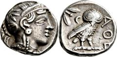 GRIECHISCHE MÜNZEN Ägypten, Königreich (Fälschung, van Alfen Typ 7) Tetradrachme 5./4. Jhdt. v. Chr., unbestimmte Mzst. Kopf der Athena / Eule, links Olivenzweig. Buttrey, in: Actes du 9e Congrès Inte