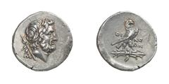 GRIECHISCHE MÜNZEN (GREEK COINS) ->Lykien ->Oinoanda 193. Stater 2. Jhdt. v. Chr. Kopf des Zeus, dahinter Zepter und Monogramm / Adler auf geflügeltem Blitzbündel. Auktion GM 117 (2002), 303; BMC 1 va