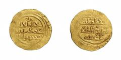 ISLAMIC COINS Fatimids Fatimids al-Mustansir billâh, 427-487 H./1036-1094 AD. Yemeni imitation of a dinar of al-Mustansir type. Nicol H 1. 2.63 g. GOLD Very fine A die identical dinar in the Tübingen 