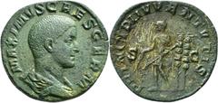 RÖMISCHE MÜNZEN Kaiserliche Prägungen Maximinus I. Thrax für Maximus. Sesterz, Rom. MAXIMVS CAES GERM Drapierte barhäuptige Büste des Maximus nach rechts; Perlkreis. Rev. PRINCIPI IVVENTVTIS Maximus i