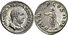 RÖMISCHE MÜNZEN Kaiserliche Prägungen Balbinus, 238. Denar, Rom. IMP C D CAEL BALBINVS AVG Drapierte und gepanzerte Büste des bärtigen Kaisers mit Lorbeerkranz nach rechts; Perlkreis. Rev. P M TR - P 