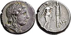 GRIECHISCHE MÜNZEN Sizilien Syrakus Agathokles, 317-289 v. Chr. Tetradrachme 305/295 v. Chr., auf den Feldzug gegen die Karthager, mit der Signatur des Phrygillos. Kopf der Kore Persephone / Nike vor 