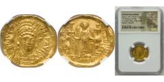 Byzantine states Byzantine states Byzantine Empire AD 518-527 Solidus - Justin I (VICTORIA AVGGG; Constantinopolis) Gold Constantinopolis Mint 3.94g NGC AU 5/5 2/5 SBB139