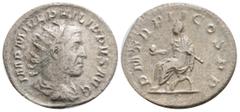 Roman Imperial Roman imperial ,Philip I (Arabs) 244-249. Antoninianus 245, Rome. 3.57g 22,mm. Radiant head right, IMP M IVL PHILIPPVS AVG / Emperor enthroned left on curule chair, holding globe and sc