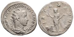 Roman Imperial Roman Imperial Coins Volusian. A.D. 251-253. AR antoninianus (22,5 mm, 3,2 g, ). Rome. IMP CAE C VIB VOLVSIANO AVG, radiate, draped and cuirassed bust of Volusian right / PIETAS AVGG, P