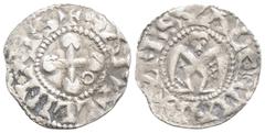 Medieval Medieval Franve, Valence, Anonymous Bishops (1157-1276 AD) AR Denier (17.7mm, 0.8g) Obv: Cross with globular ends, annulet in one angle. Rev: Double-headed eagle. PdA.4690v. Rob.4782. B.1021v