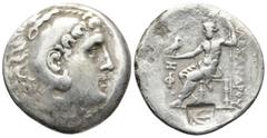 Greek LYCIA, Phaselis. (Circa 218/7-186/5 BC). In the name and types of Alexander III of Macedon. Dated CY 7 (215/4 BC). AR Tetradrachm (31,1mm 15,9g) Obv: Head of Herakles right, wearing lionskin hea
