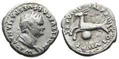 Roman Imperial Titus (AD 79-81). Rome AR Denarius (18,8mm 2,7g) Obv: IMP TITVS CAES VESPASIAN AVG P M. Laureate head of Titus to right. Rev: TR P VIIII IMP XIIII COS VII P P. Capricorn to left above g