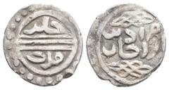 Medieval OTTOMAN EMPIRE. Murad I (AH 763-791 / 1362-1389 AD). Akce (13.8mm 1g) Obv: Legend in ornament. Rev: Legend in ornament. Srećković 020.
