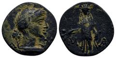 GREEK Lycia. Masikytes circa 100-0 BC. Bronze Æ (20mm, 4.3 g). Diademed head of Apollo right, Λ-Υ to left and right of neck / Apollo Patroös standing facing, holding filleted branch and bow; M-A acros