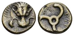 GREEK Dynasts of Lycia. Perikles 380-360 BC. 1/3 Stater AR (13mm, 2.68 g). Facing lion's scalp / Triskeles.
