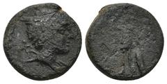 GREEK Lycia. Oinoanda 200-100 BC. (4.47 Gr. 16mm) Draped bust of Hermes with kerykeion and petasos right Rev. Ares standing facing with shield and spear.
