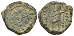 ROMAN PROVINCIAL Seleukis and Pieria, Antioch Æ Tetrachalkon.(20mm, 6.87 g) Pseudo-autonomous issue under Roman rule, Laureate head of Zeus right / Zeus Nikephoros seated left, holding sceptre and Nik