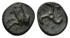 GREEK Dynasts of Lycia. Uncertain mint. Perikles 380-360 BC. AE (1 Gr. 11mm.) Forepart of goat left Rev. Triskeles.