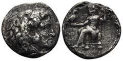 GREEK SYRIA. Seleukid Kingdom. Seleukos I Nikator, 312-281 B.C. AR Tetradrachm, Babylon (14.32 Gr. 26mm) Early Seleucid issue in the style of Alexander III (the Great). Head of Heracles facing right, 