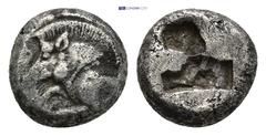 GREEK DYNASTS of LYCIA. Uncertain. Circa 520-480 BC. AR Diobol (8mm, 1.45 g). Forepart of boar left / Incuse square.