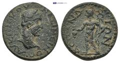 ROMAN PROVINCIAL PAMPHYLIA Aspendos. Maximinus I Thrax AD 235-238(?) AE. 3.97 Gr. 17mm. Laureate head of Maximinus. Rev. Hermes standing facing, head l., holding caduceus, chlamys and purse