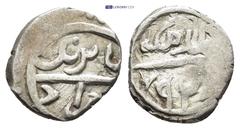 ISLAMIC OTTOMAN EMPIRE. Bayazid I (791-804 AH / 1389-1402 AD). Uncertain mint. Dated AH 792 (AD 1389). AR Akçe (12mm, 1.19 g) Obv: Naskh legend, pellet above: Beyazid | bin Murad. Rev: Naskh legend: k