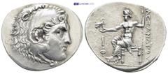 GREEK Lycia. Phaselis 221-188 BC. In the name and types of Alexander III of Macedon. Dated CY 10 =209/8 BC Tetradrachm AR (35mm., 16,75 g). Head of Herakles right, wearing lion skin; c/m: anchor withi