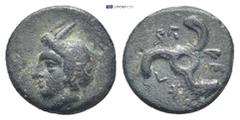 GREEK Dynasts of Lycia. Uncertain mint. Perikles 380-360 BC. (1.7 Gr. 12mm.) Horned head of Pan left Rev. Triskeles.