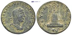 ROMAN PROVINCIAL COMMAGENE. Zeugma Philip I. Arabs (244-249 AD). AE, Zeugma, Commagene. (17.7 Gr. 29mm). Laureate, draped and cuirassed bust to right. Rev. Tetrastyle temple atop hill, with structures