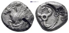 GREEK DYNASTS of LYCIA. Uncertain. Circa 460-440 BC. AR Stater (7.89 Gr. 18mm.) Pegasos flying left on round shield; monogram below Rev. Triskeles in incuse circle.