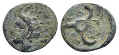 GREEK DYNASTS OF LYCIA. Perikles (Circa 380-360 BC). AE. (1.7 Gr. 13mm.) Horned head of Pan left. Rev. Triskeles.