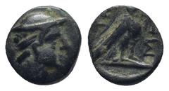 GREEK LYCIA. Termessos. 1st century BC. AE (Bronze, 9mm, 0.9 g). Head of Hermes to right, wearing petasos; behind, kerykeion. Rev. TEP-MHΣΣ Eagle standing right with closed wings.