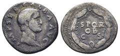 ROMAN IMPERIAL Galba. Denarius; Galba; 68-69 AD, Rome, Denarius,(18mm, 2.9 g) Obv: IMP SER GALBA AVG Head bare r. Rx: SPQR / OB / CS in three lines in oak wreath.