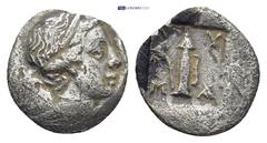 GREEK Lycia. Lycian League. Masikytes 48-27 BC. 1/4 Drachm AR (11mm, 0.85 g). Draped bust of Artemis left, bow and quiver over shoulder / Λ - Y / M - A, quiver within; branch to left; all within incus