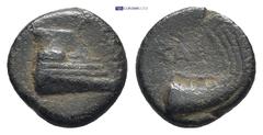GREEK Lycia. Phaselis circa 250-220 BC. Bronze Æ (10mm., 1,29 g). Prow of a galley right / ΦΑΣ, stern of galley right.