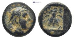 GREEK Lycia. Telmessos circa 150-50 BC. Bronze Æ (11 mm., 2.2 g). Head of Hermes right, wearing petasos / Τ - Ε - Λ, Bee within incuse square.