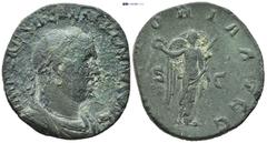 ROMAN IMPERIAL Balbinus, 238 Rome Sestertius, Æ (26mm, 14.6 g) IMP CAES D CAEL BALBINVS AVG Laureate, draped and cuirassed bust r. Rev. VICTORIA AVGG / S C Victory, draped and diademed, standing facin