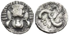 GREEK Dynasts of Lycia. Uncertain mint. Perikles 380-360 BC. 1/3 Stater AR (13mm., 2,5 g). Lion scalp facing / Π↑-ΡΕΚ-Λ↑, triskeles within incuse circle.