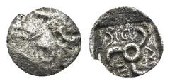 GREEK DYNASTS of LYCIA. Mithrapata. Circa 390-370 BC. (0.14 Gr. 7mm.). Uncertain mint. Facing lion scalp Rev. Triskeles